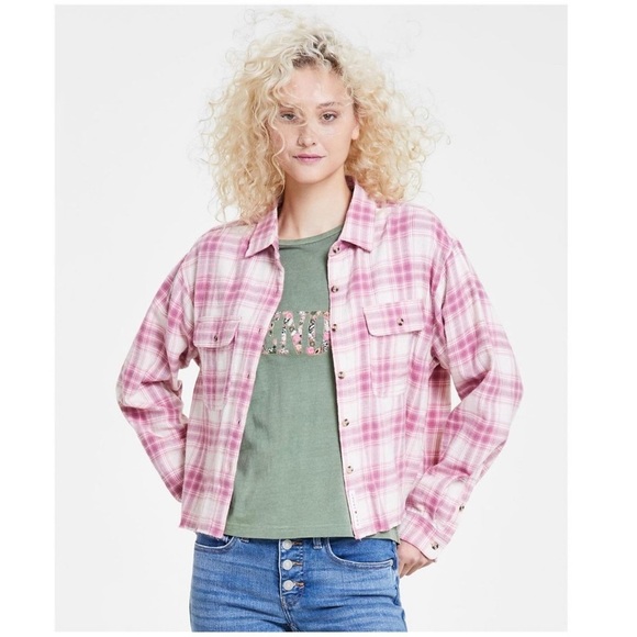 LUCKY BRAND PLAID FRINGE BUTTON DOWN SHIRT - Picture 2 of 6